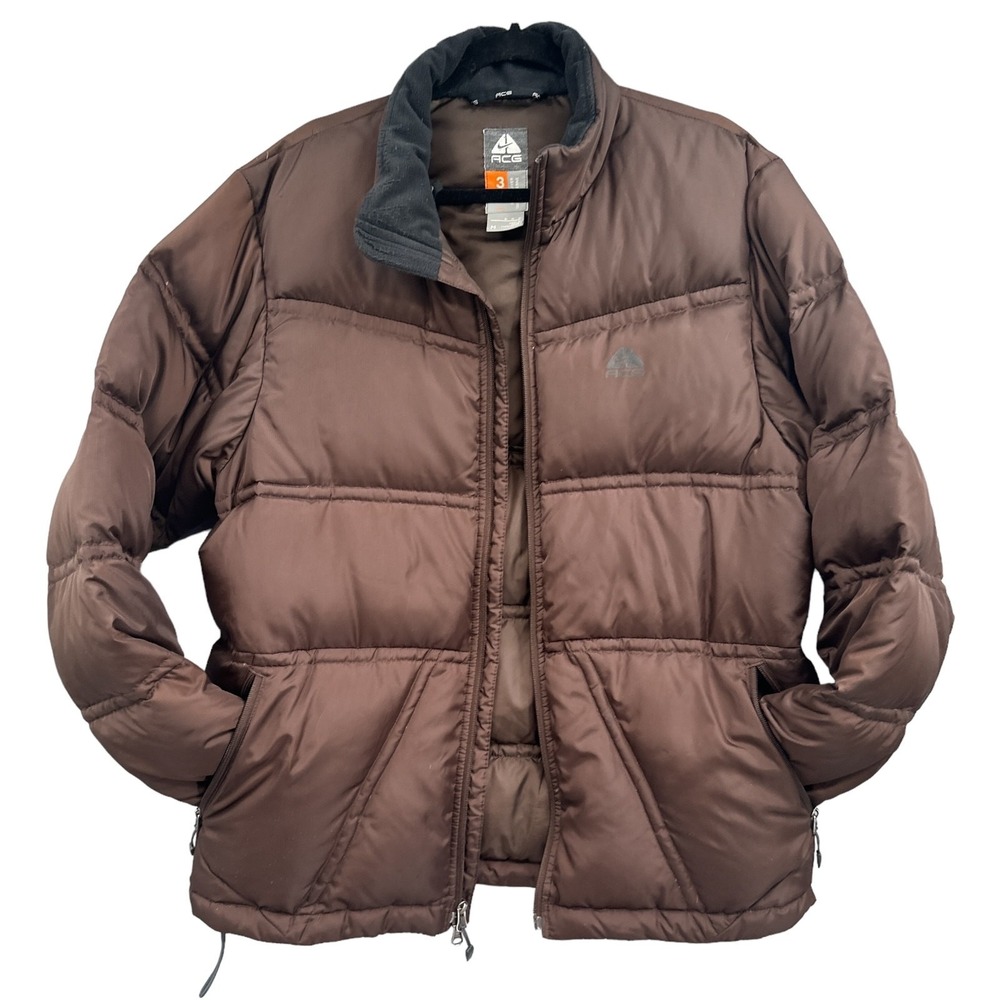 Nike ACG Puffer Jacket Brown Mens M Insulated Gorpcore Outdoor Winter Coat Y2K